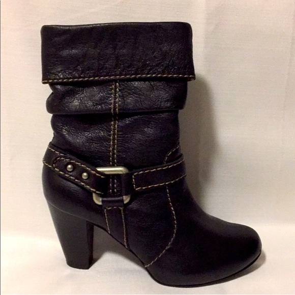 Fossil Black Leather Booties -Size 10 - Picture 3 of 9